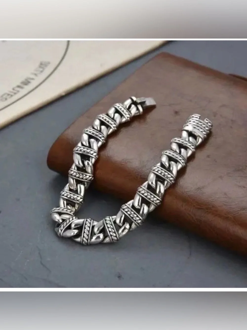 Solid 925 Sterling Silver Mens Bracelet 11mm Cuban Link Chain Solid Link
